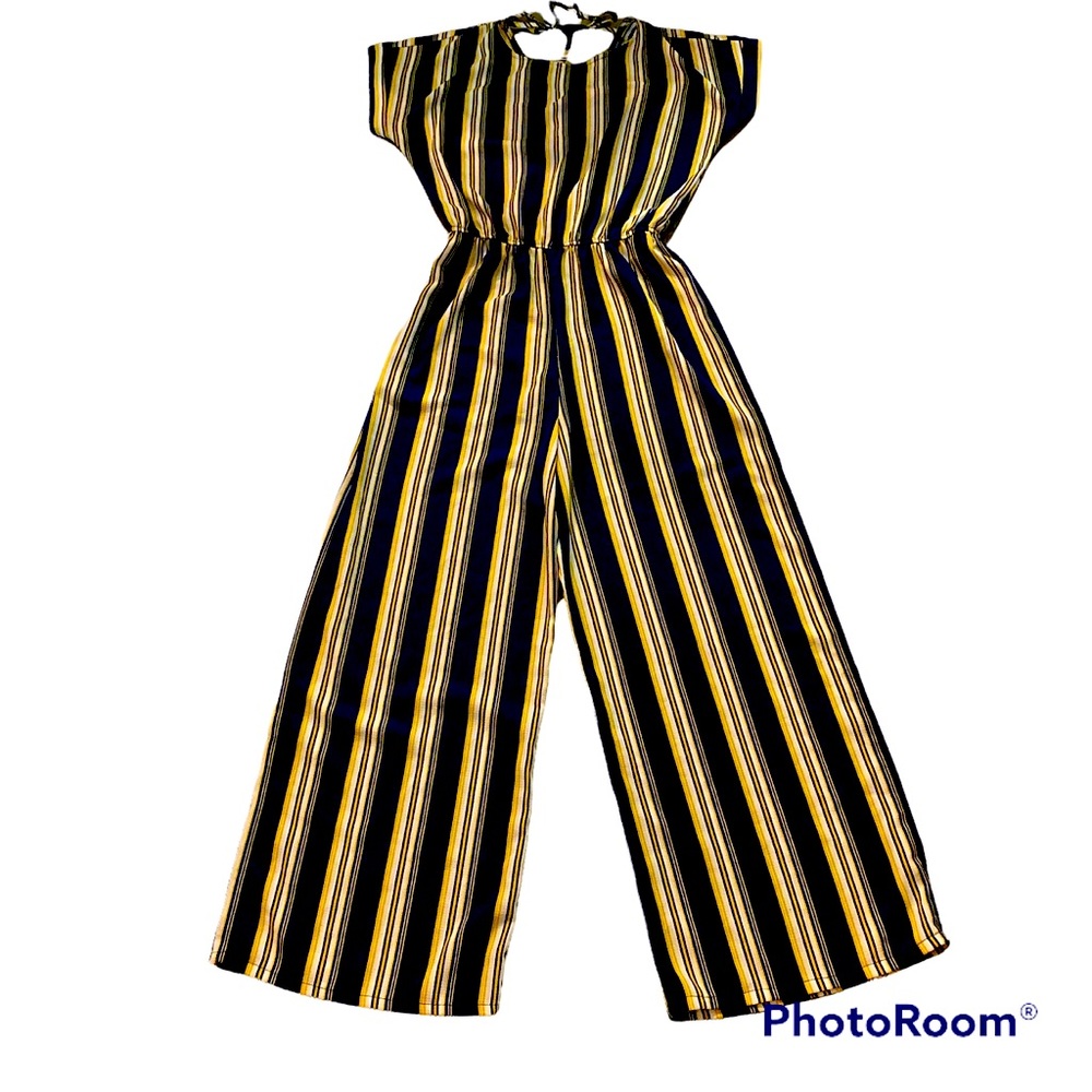 Striped jumpsuit with palazzo style pants Size M